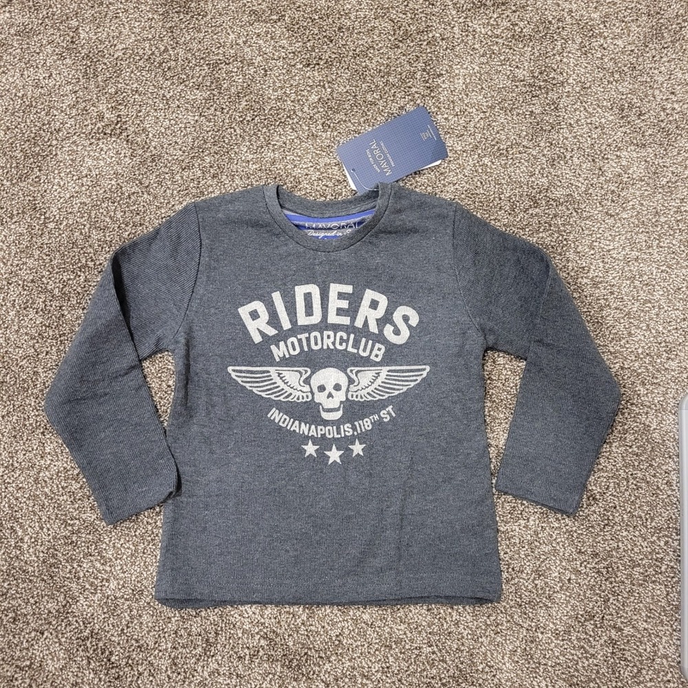 Mayoral Boys Long Sleeve Graphic T Shirt Size 3 Riders Indianapolis NWT